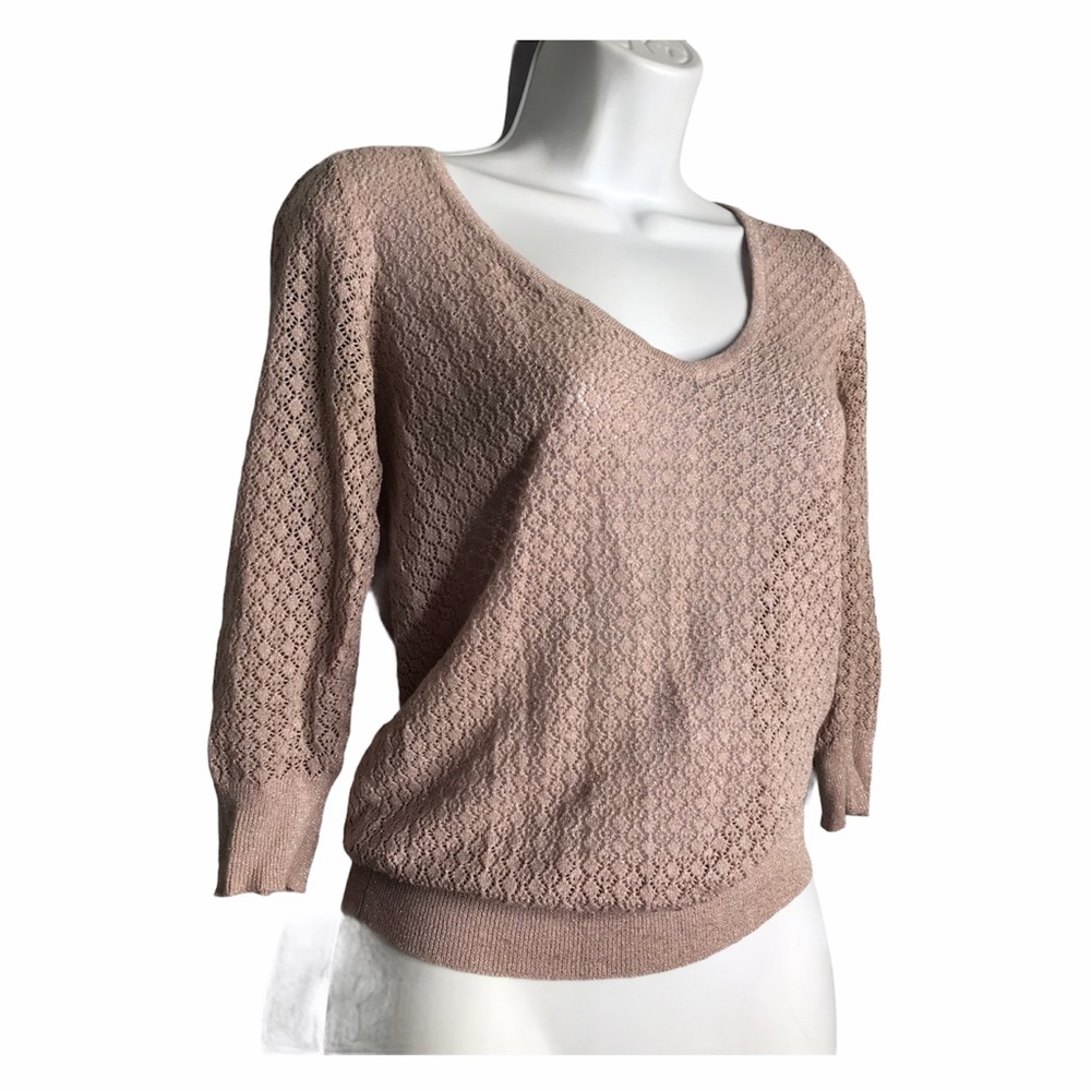The Limited | Pink Metallic Crochet Top - Picture 2 of 9